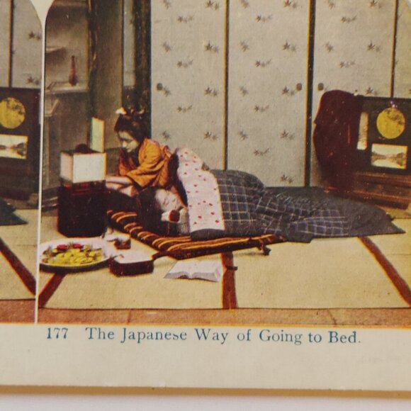 Vintage Stereograph Card DOUBLE SIDED Full Colour Japan Kyoto - Picture 2 of 4
